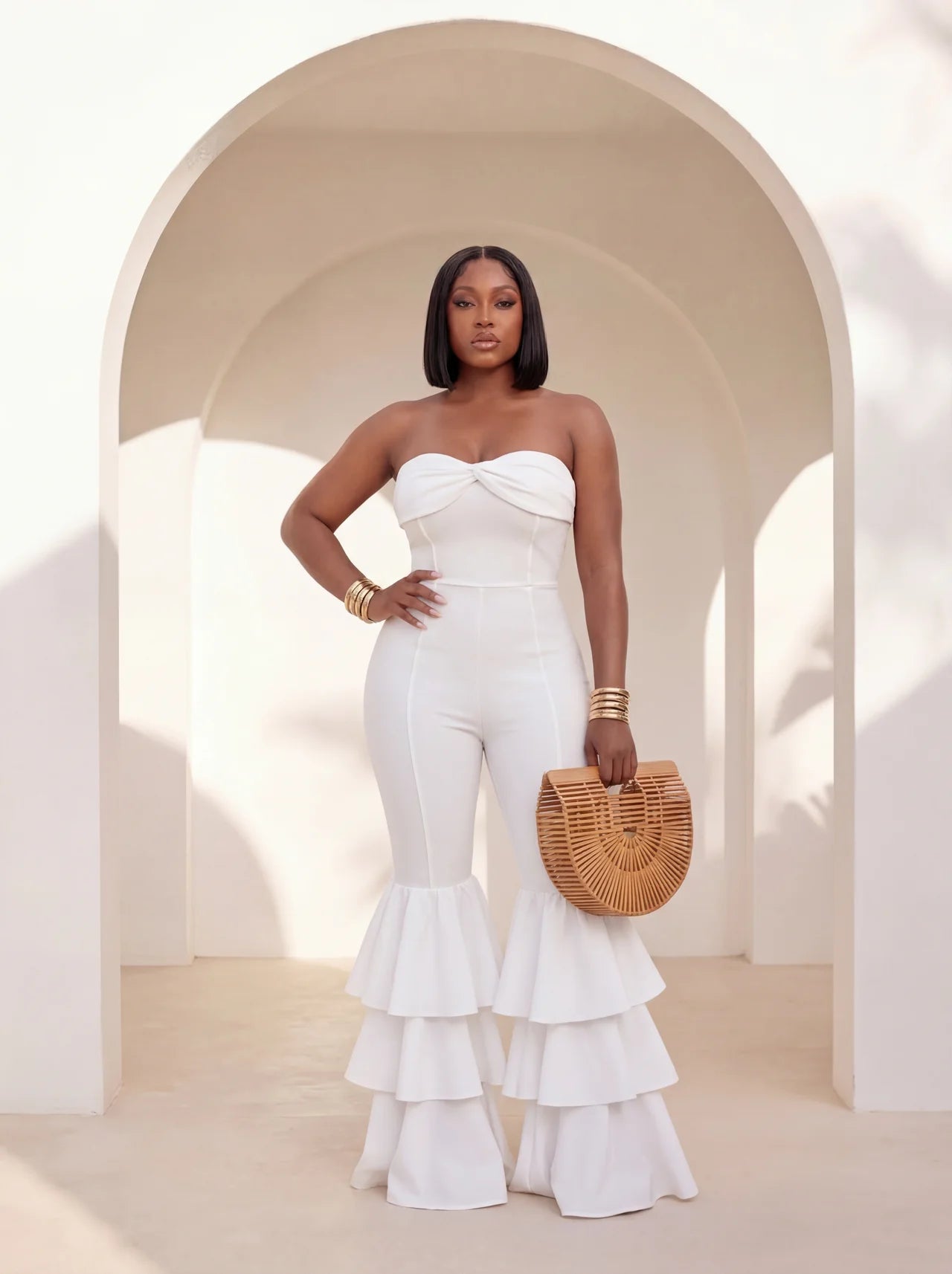 All White Flare Jumpsuit Coutures Boutique All White Flare Jumpsuit Coutures Boutique