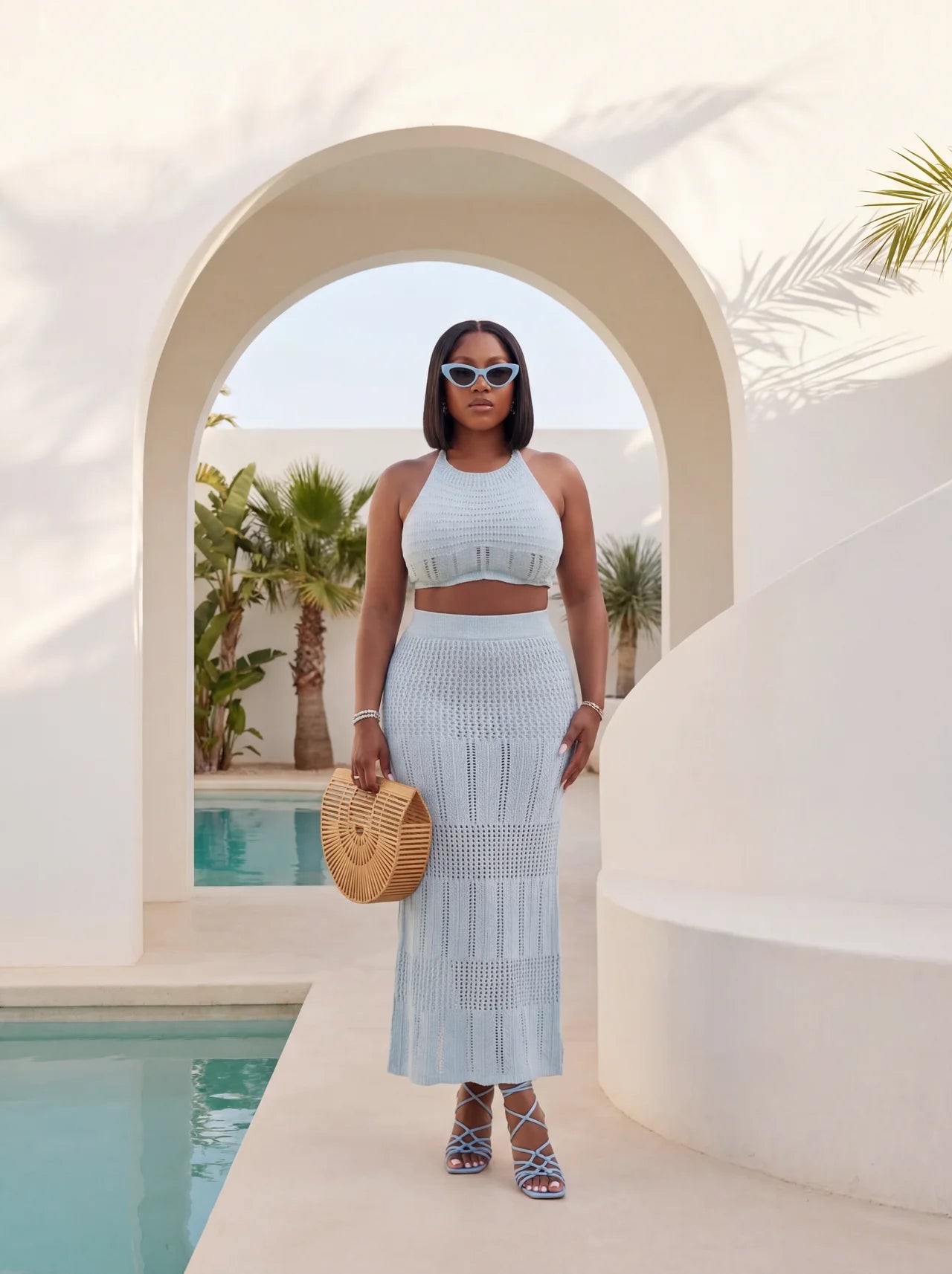 Vacation Me Blue Skirt Set