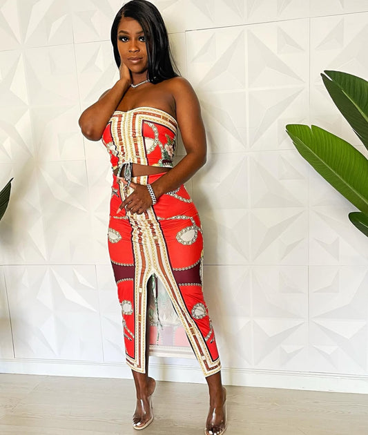 Tribal Print Skirt Set