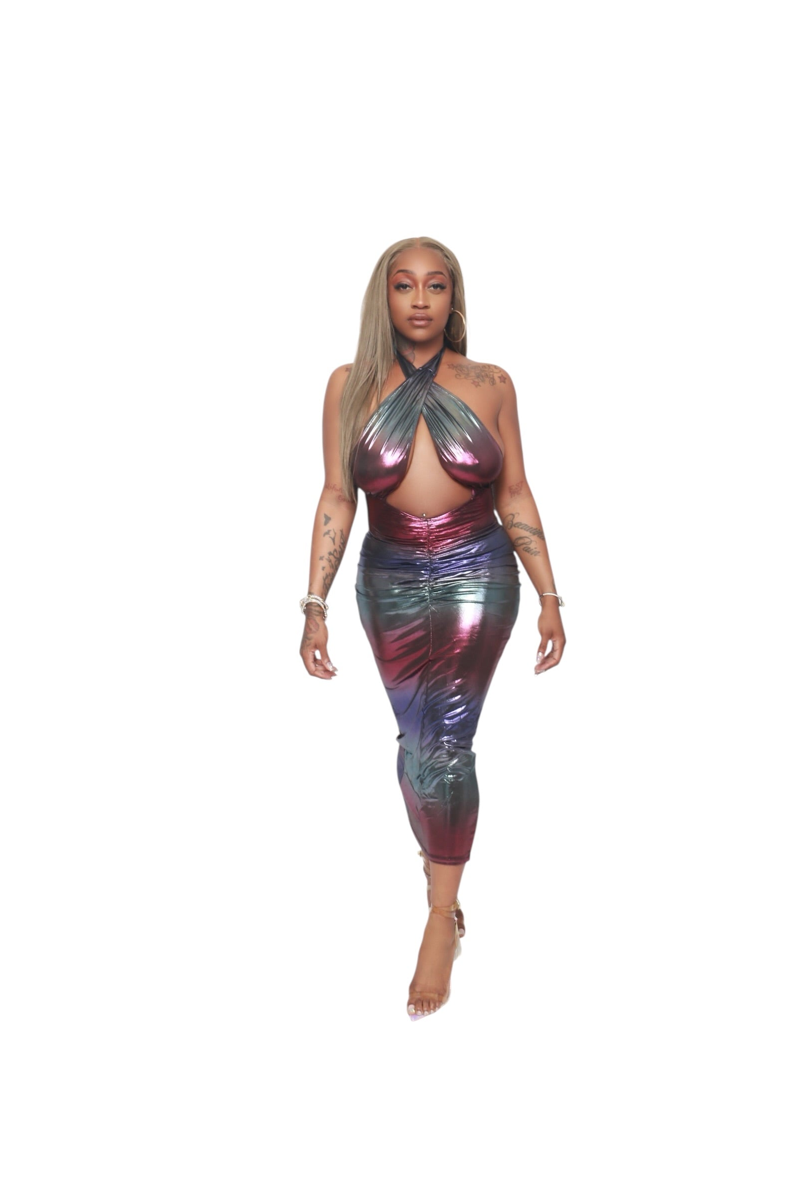 In The Night Holographic Dress