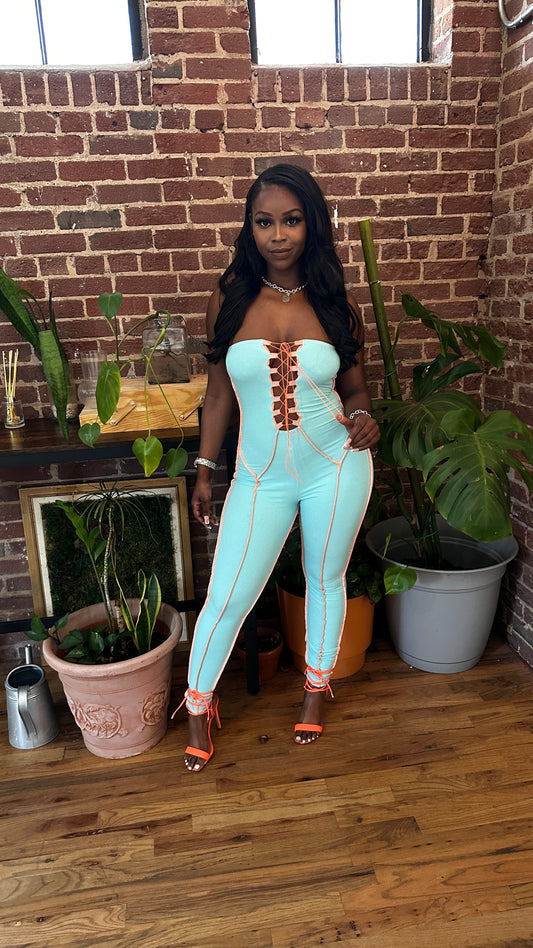 Just Me Mint Jumpsuit